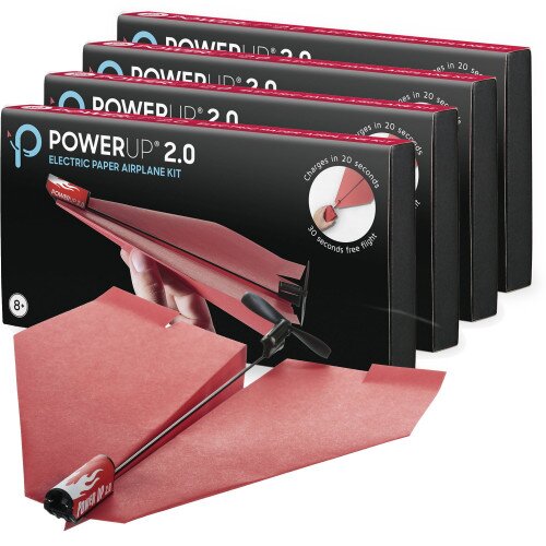 PowerUp 2.0 Electric Paper Airplane Conversion Kit - Party Favor - 8X Airplane Kits