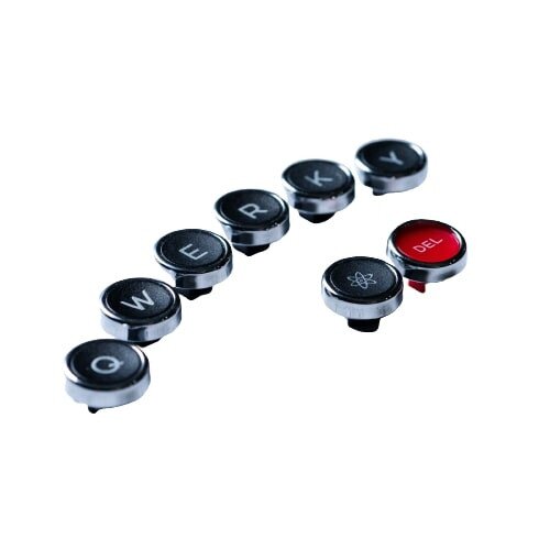 QWERKYWRITER Replacement Keycap - Black / Chrome