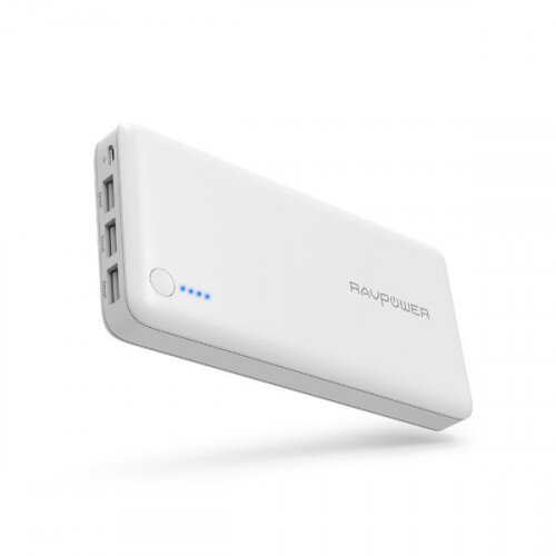 RAVPower Portable Charger 26800mAh Power Bank with Total 5.5A Output - White