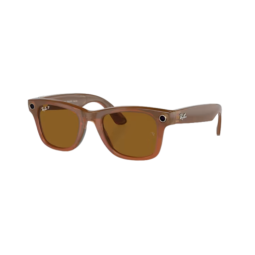 Ray-Ban Meta Wayfarer Sunglasses - Regular - Brown - Shiny Caramel