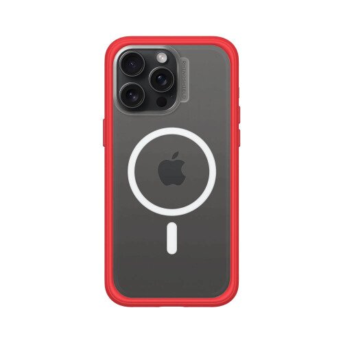 RhinoShield Mod NX Modular Protective Bumper Case with Backplate - MagSafe Compatible - iPhone 15 Pro Max - Red