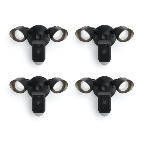 Ring Floodlight Cam Wired Plus - 4-Pack - Black