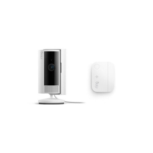 Ring Indoor Cam, 2nd Gen Plug-In + Window and Door Sensors - White