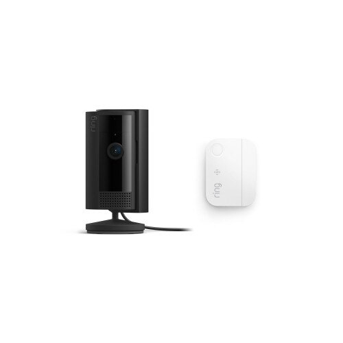 Ring Indoor Cam, 2nd Gen Plug-In + Window and Door Sensors - Black