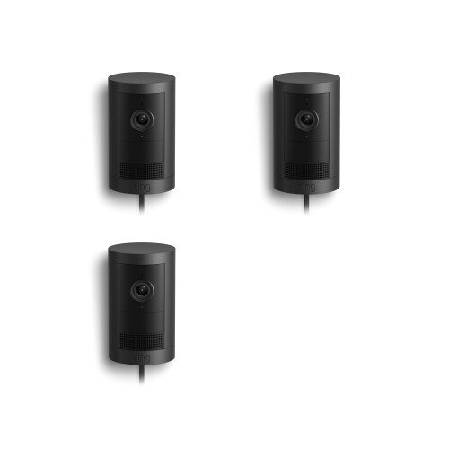 Ring Outdoor Cam Plus Plug-In 2K Security Camera - Black - 3-Pack
