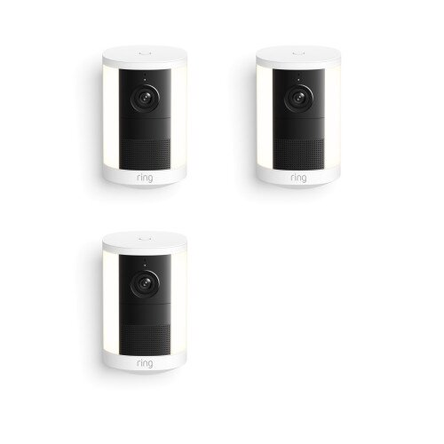 Ring Spotlight Cam (2nd Gen) Battery Outdoor Security Camera - White - 3-Pack
