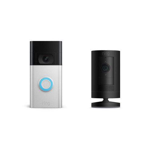 Ring Video Doorbell + Stick Up Cam Battery - Silver + Black