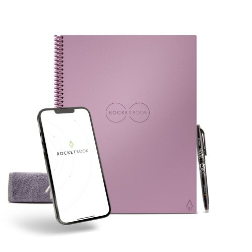 Rocketbook Core - Letter 8.5 in x 11 - Dot Grid - Rocket Rose