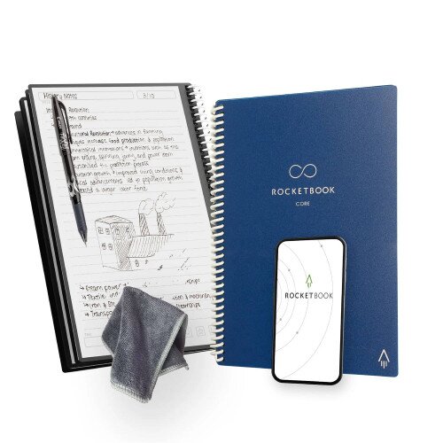 Rocketbook Core Reusable Notebook (Next Gen) - Letter - Lined - Navy