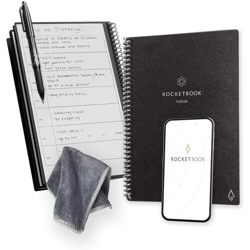 Rocketbook Fusion Smart Reusable Notebook - Infinity Black - Executive