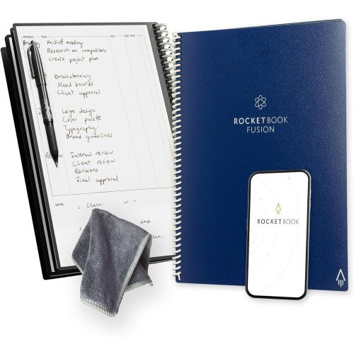 Rocketbook Fusion Smart Reusable Notebook - Midnight Blue - Letter