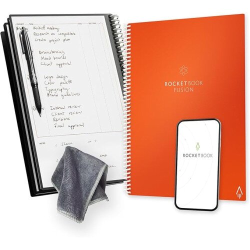 Rocketbook Fusion Smart Reusable Notebook - Beacons Orange - Letter