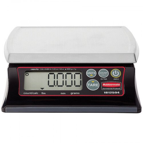 Rubbermaid 1812594 12 lb Dishwasher Safe Resin Digital Portioning Scale