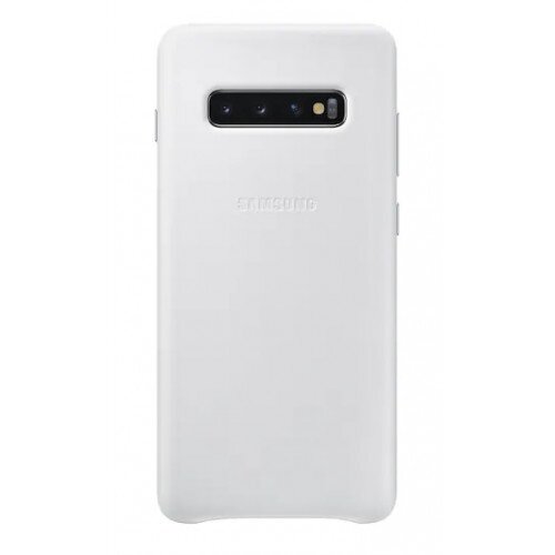 Samsung Galaxy S10+ Leather Back Cover - White