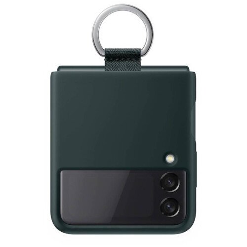 Samsung Galaxy Z Flip 3 5G Silicone Cover with Ring - Green