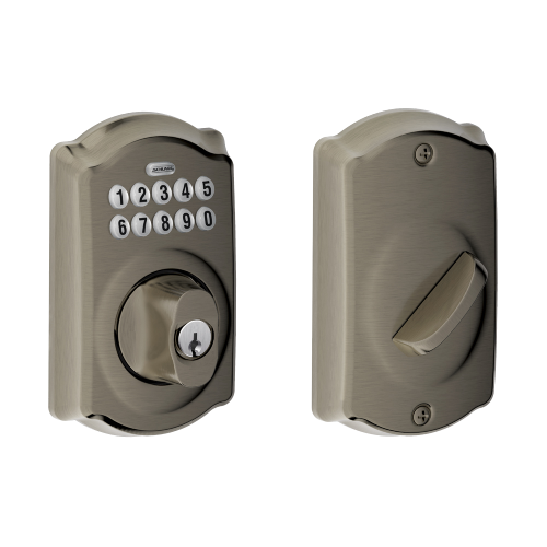 Schlage Camelot Trim Keypad Deadbolt - Antique Pewter