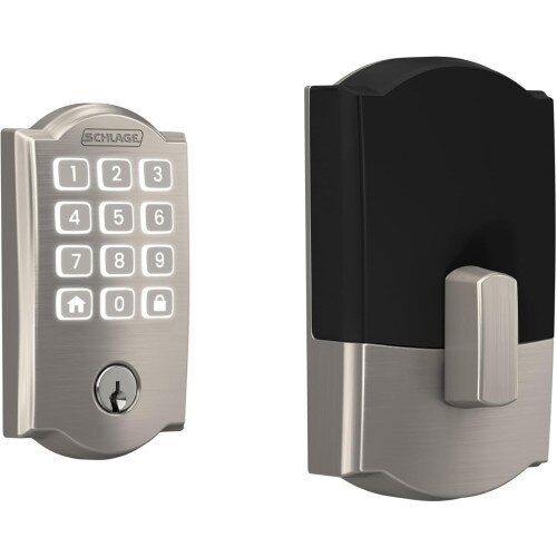 Schlage Arrive Smart WiFi Deadbolt with Camelot Trim - Satin Nickel