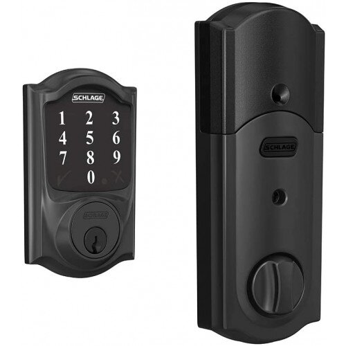 Schlage Connect Smart Deadbolt with Camelot Trim, Zigbee certified - Matte Black