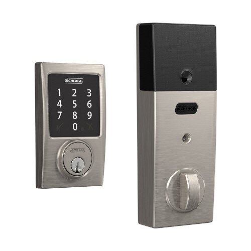 Schlage Connect Smart Deadbolt with Century Trim, Z-Wave Plus Enabled - Satin Nickel