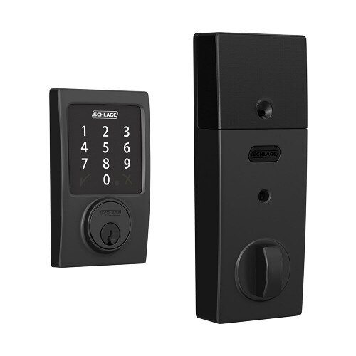 Schlage Connect Smart Deadbolt with Century Trim, Z-Wave Plus Enabled - Matte Black