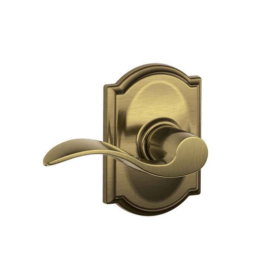 Schlage Accent Lever with Camelot Trim Hall & Closet Lock - Antique Brass