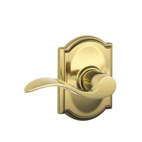 Schlage Accent Lever with Camelot Trim Hall & Closet Lock - Bright Brass