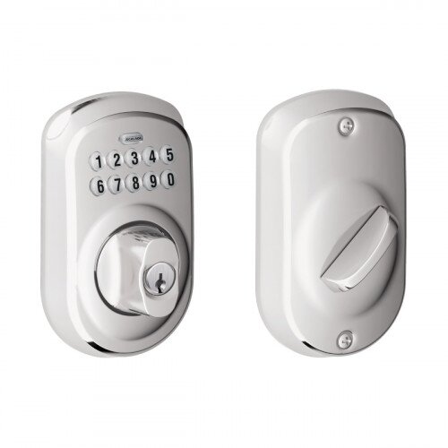 Schlage Plymouth Trim Keypad Deadbolt - Bright Chrome