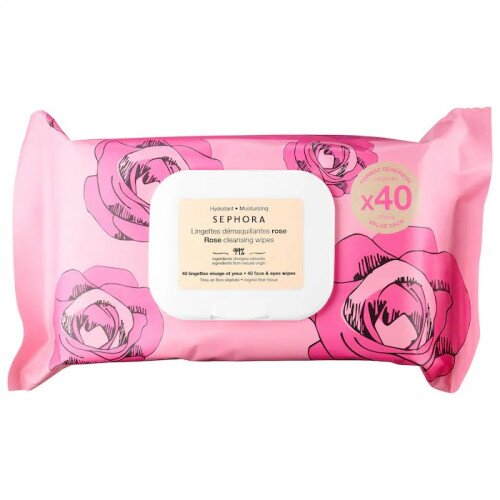 SEPHORA COLLECTION Clean Cleansing & Gentle Exfoliating Wipes - Value - Rose