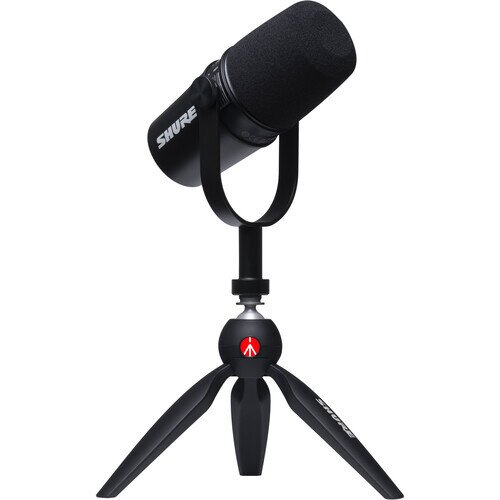 Shure MV7 Podcast Microphone with Mini Tripod - Black