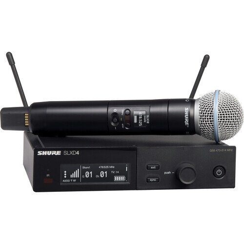 Shure SLXD24/B58 Wireless System with Beta 58A Handheld Transmitter - J52: 558 to 602 + 614 to 616 MHz