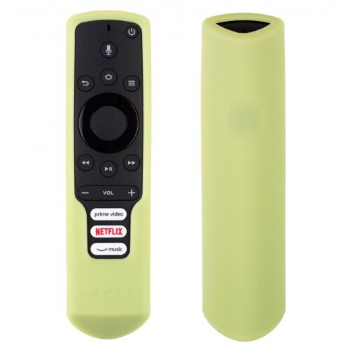 Sideclick Remote Cover - for Amazon Fire TV Edition Smart TV Voice Remote - Green Glow in-the-Dark