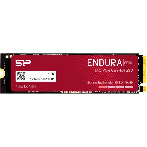Silicon Power Endura ED90 NAS TLC PCIe NVMe Gen4x4 M.2 2280 Internal Solid State Drive - 4TB