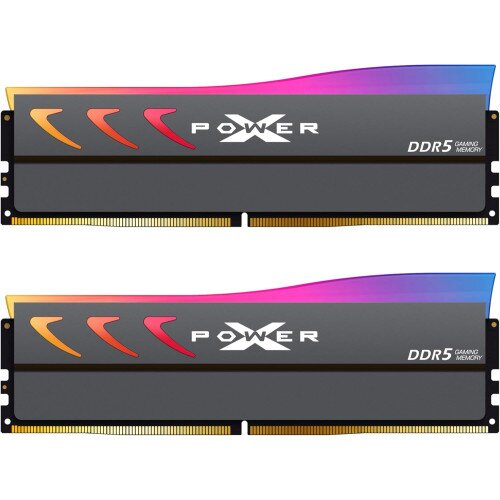 Silicon Power Storm RGB DDR5 7200MT/s (PC5-57600) CL34 32GB(2x16GB) Dual Pack 1.4V Desktop Unbuffered DIMM Memory - Gray