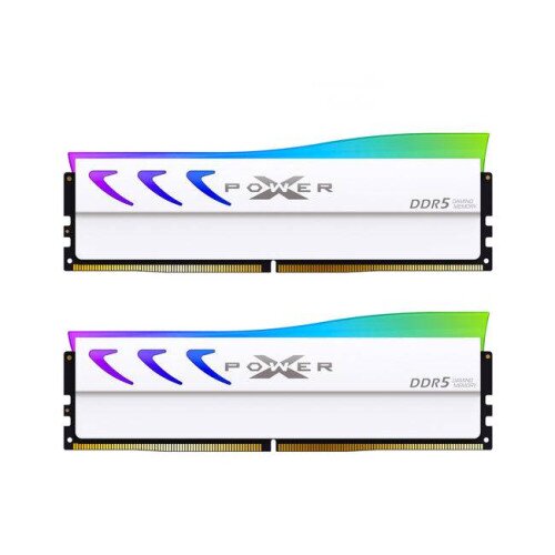 Silicon Power Storm RGB DDR5 6000MT/s (PC5-48000) CL28 32GB(2x16GB) Dual Pack 1.4V Desktop Unbuffered DIMM Memory - White