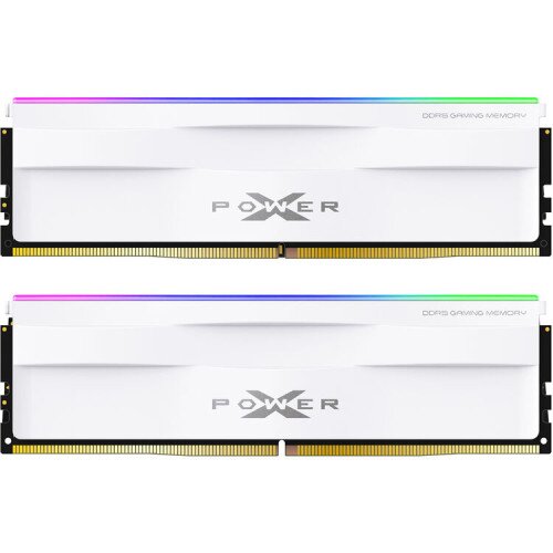 Silicon Power Zenith RGB DDR5 6400MT/s (PC5-51200) CL32 32GB(2x16GB) 1.4V Desktop Unbuffered DIMM Memory - White