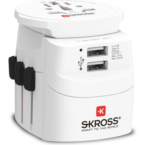 Skross PRO Light USB 2A World Universal Adapter