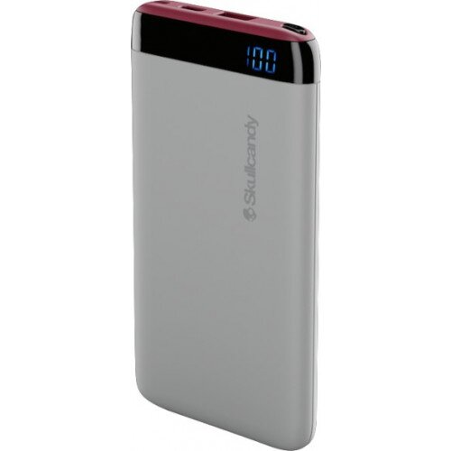 Skullcandy Stash Portable Power Bank - Gray/Crimson