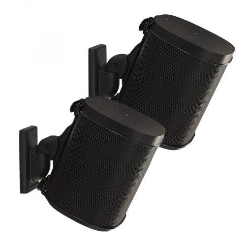 SANUS Wireless Speaker Swivel and Tilt Wall Mounts designed for Sonos ONE, Sonos One SL, Play:1, and Play:3 - Black