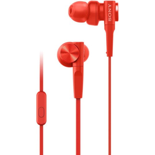 Sony MDR-XB55AP EXTRA BASS In-Ear Headphones with Microphone - Red
