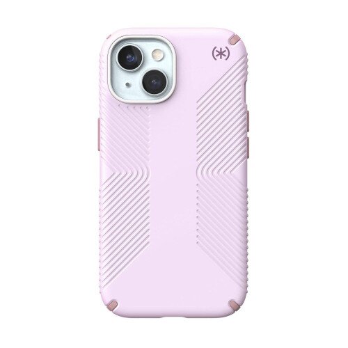 Speck Presidio2 Grip MagSafe Case for iPhone 15 - Soft Lilac/Carnation Petal