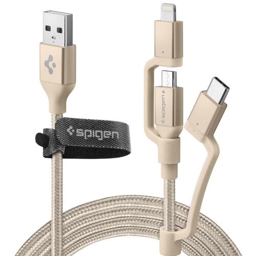 Spigen DuraSync 3-in-1 Charger Cable - Gold