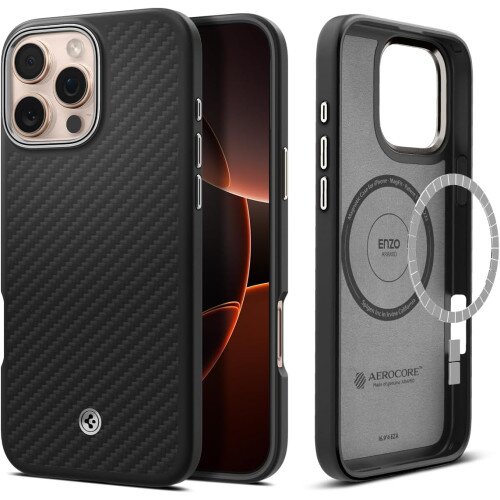 Spigen Enzo Aramid (Mag Fit) Case for iPhone 16 Pro - Black Silver