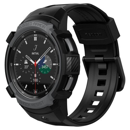 Spigen Galaxy Watch 4 Classic (46mm) Case Rugged Armor Pro - Charcoal Gray