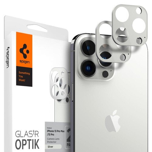 Spigen iPhone 13 Pro / 13 Pro Max Optik Lens Protector V2 - Silver