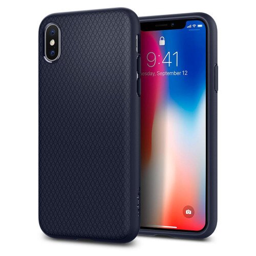 Spigen iPhone XS / X Case Liquid Air - Midnight Blue