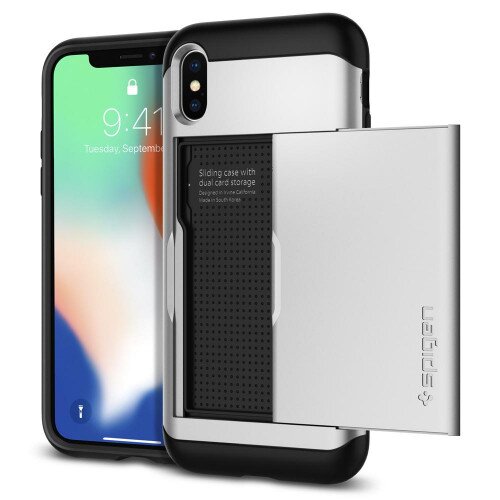 Spigen iPhone X Case Slim Armor CS - Satin Silver