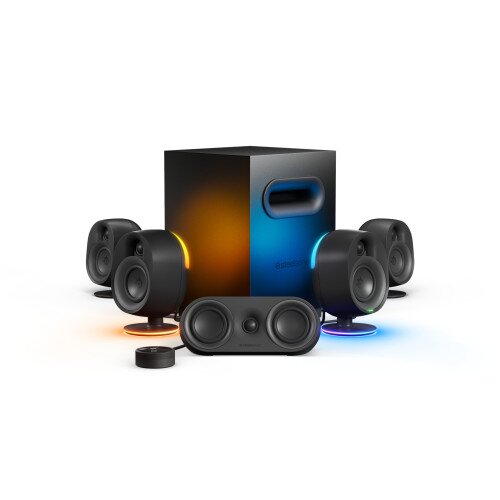 SteelSeries Arena 9 Immersive 5.1 Gaming Speaker System with Reactive Illumination