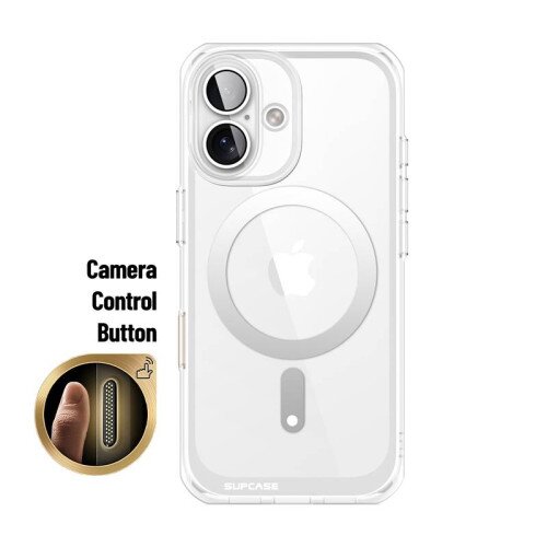 SUPCASE 6.1 inch Unicorn Beetle MAG Slim Clear MagSafe Camera Control Button Case for iPhone 16 - Clear