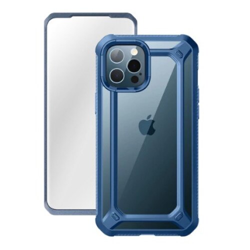 SUPCASE iPhone 12 Pro Max 6.7 inch Unicorn Beetle Exo with Screen Protector Clear Case - Blue