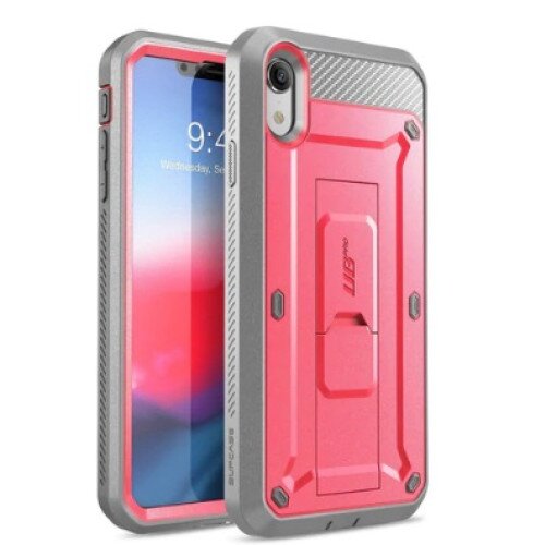 SUPCASE iPhone XR Unicorn Beetle Pro Full-Body Holster Case - Pink